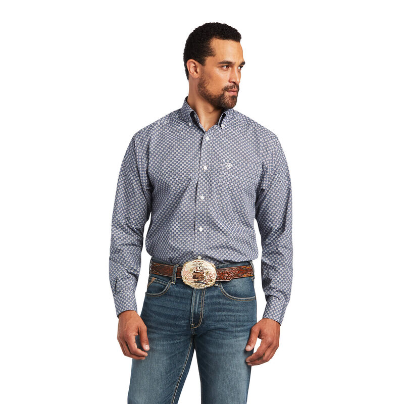 Ariat Hemden Herren - Bo Classic Fit Blau/Grau ( UKZPO-2103 )